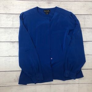 David Matthew Vintage Blouse Blue Size 8